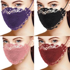 Facemask Covering Delicate Lace Applique Acces Reusable Face Mask Adult