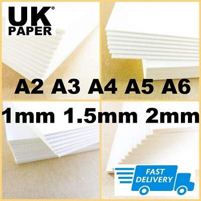 CARD GREYBOARD CRAFT SHEETS 1- 2mm THICK PAPER RECYCLED A4 A3 A2 CARDBOARD MOUNT