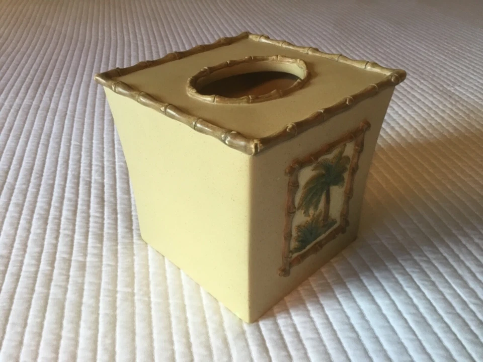 Cubierta de caja de pañuelos boutique de cerámica Bora Bora DE COLECCIÓN Barth & Dryfuss de CA COMO NUEVA Foto 4 de 4