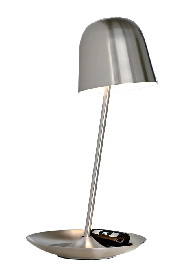 Lámpara De Mesa LED Con Pantalla De Metal Y Bandeja Para Llaves Con Luz - Imagen 1 de 4