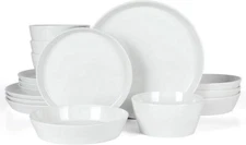 Scratch Resistant Dinnerware Set, Plates and Bowls Dishes Set,White