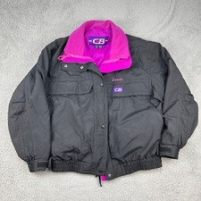 Vintage Cb Sports Ski Jacket Womens Extra Large Black Magenta Double Layered