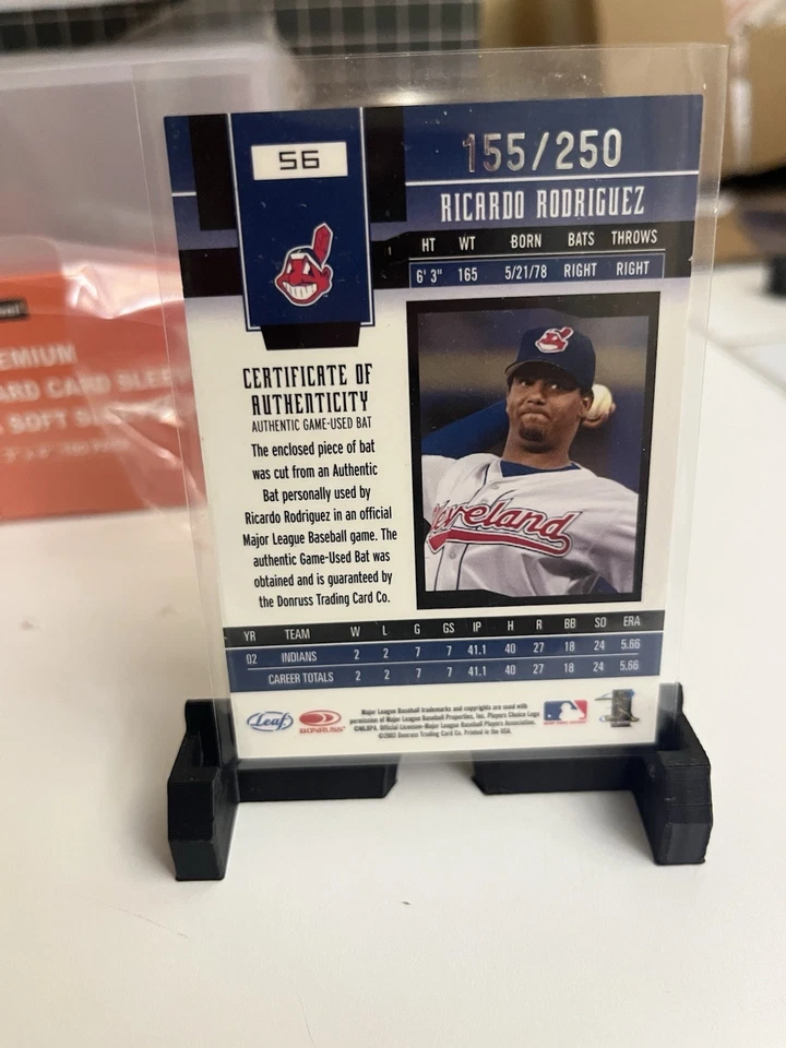 2003 Donruss Ricardo Rodriguez Mirror Red Game Used Bat /250 - Image 2 of 2