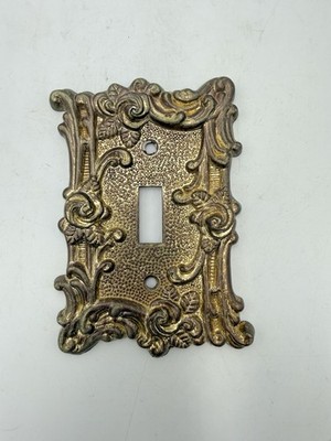 Amer Tack & Howe Light Switch Cover Plate Decorative Metal Gold Vintage 1967