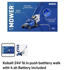 Kobalt 24V Max 16-Inch Brushless Cordless Electric Push Lawn Mower Kit 2x 4.0Ah