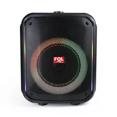 FOL Pro Portable Karaoke System Bluetooth Echo LED Lights Mic USB Black