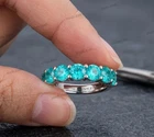 Round Paraiba Tourmaline Ring 925 Sterling Silver Engagement Ring.