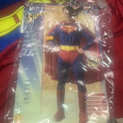 DC Comics Deluxe Muscle Chest Superman Adult Costume by Rubies-  Lrg