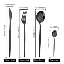 4-24 Pieces Silverware Set For 4 Stainless Steel Flatware Set Tableware Set