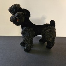 Vintage 50s 60s Steiff Poodle Snobby Black Mohair Collar Germany Double Jointed