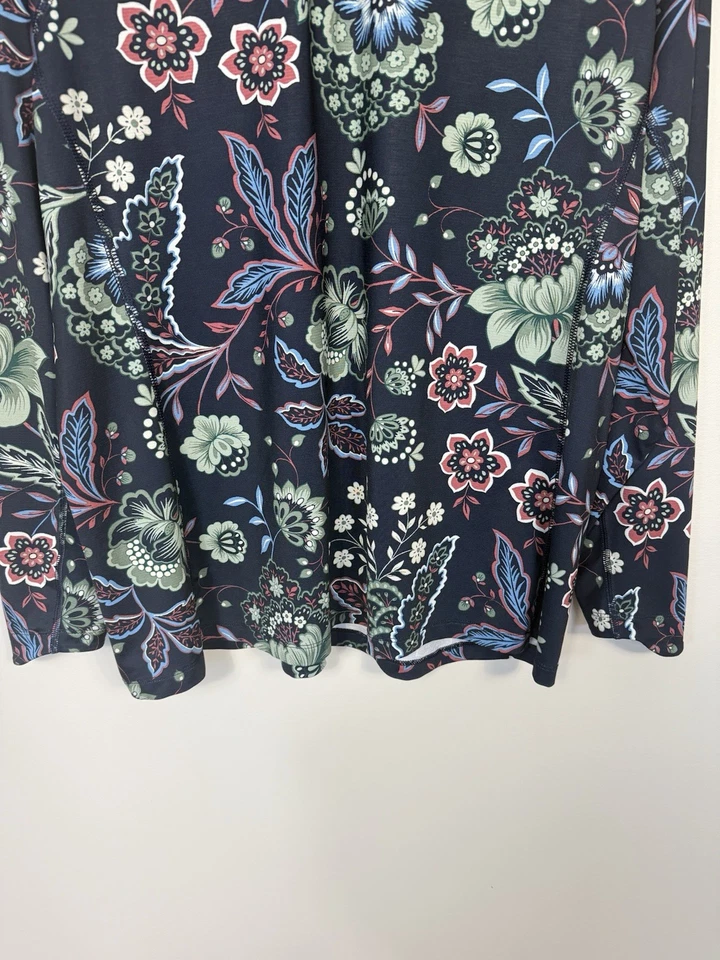 Chaqueta Pullover Puma Mujeres Liberty Floral 1/4 Cremallera XL Azul Marino Golf Pickelball Tenis Foto 4 de 4