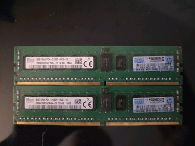 Lot of 2 - SK Hynix HMA41GR7AFR4N-TF 8GB 1Rx4 PC4-2133P DDR4 ECC Server RAM