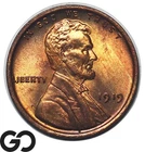 1919 Lincoln Cent Wheat Penny, Gem BU++ RD