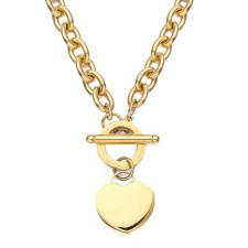 Elegent Love Stainless Steel Link Chain Choker Blank Heart Charms Short Necklace