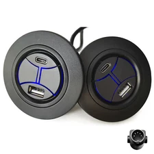 Set of 2 Power Recliner Chairs 2 Button 5 Pin Switch Control with Type A C Port