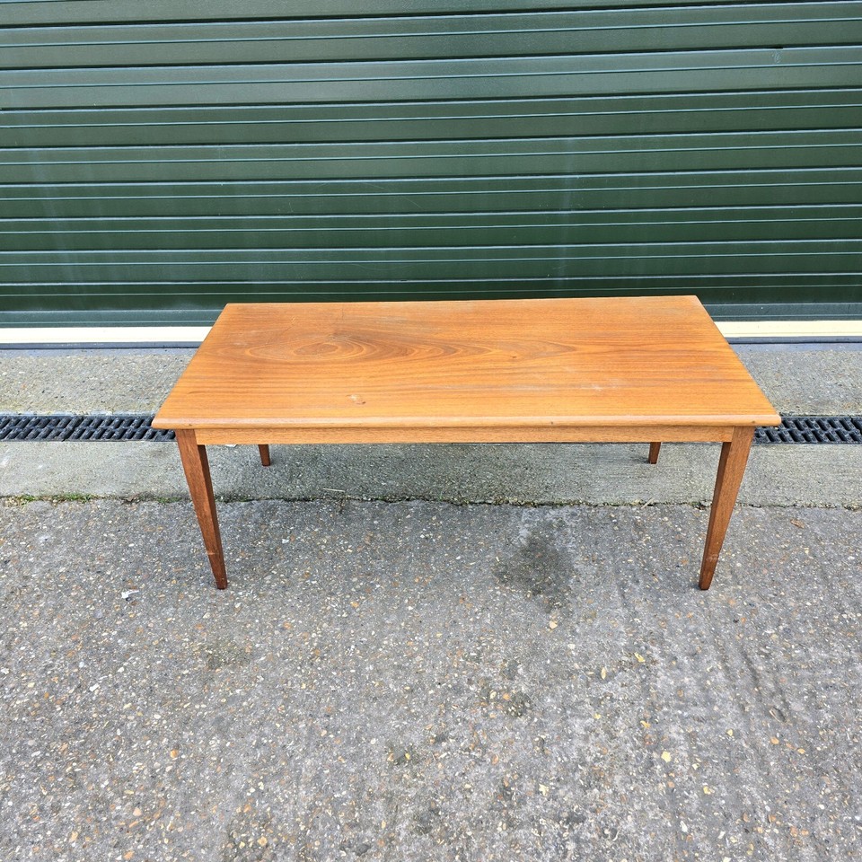 Mid Century MCM Style Low Wooden Coffee Table Tapered Legs GPlan Era