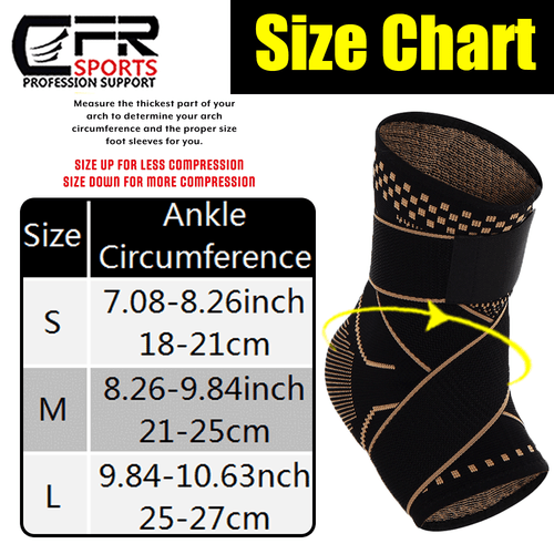 Ankle Brace Support Compression Sleeve Foot Tendon Plantar Fasciitis Pain Relief - Picture 17 of 18