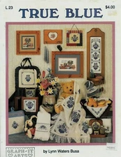 USED TRUE BLUE 2 COUNTRY DESIGNS LYNN WATERS BUSA CROSS STITCH PATTERN LEAFLET