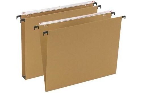 Lot 50 Dossiers Suspendus Avana By Bertesi - Rabat 6,5 Cm, Dos U 3 Cm, 36,5 Cm Kraft Eco FSC