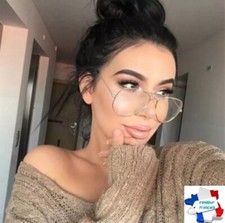 Monture Vintage Chic Aviateur Lunettes femme anti lumière bleue sans correction
