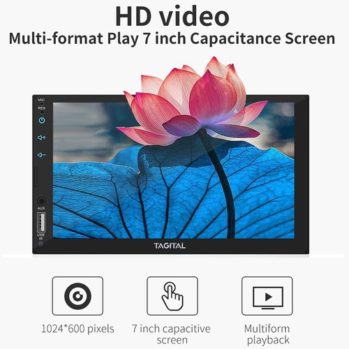 Touch screen stereo auto 7" doppio 2 din Apple/Andriod Carplay BT auto stereo + fotocamera - Foto 2 di 7