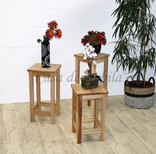Beistelltisch-Set ANTON 3teilig Kernbuche geölt Blumentische massiv