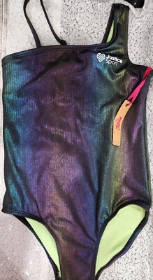 Justice 1 pc Glimmer shiny purple swimsuit bathing suite 10  7/8  5/6 You pick