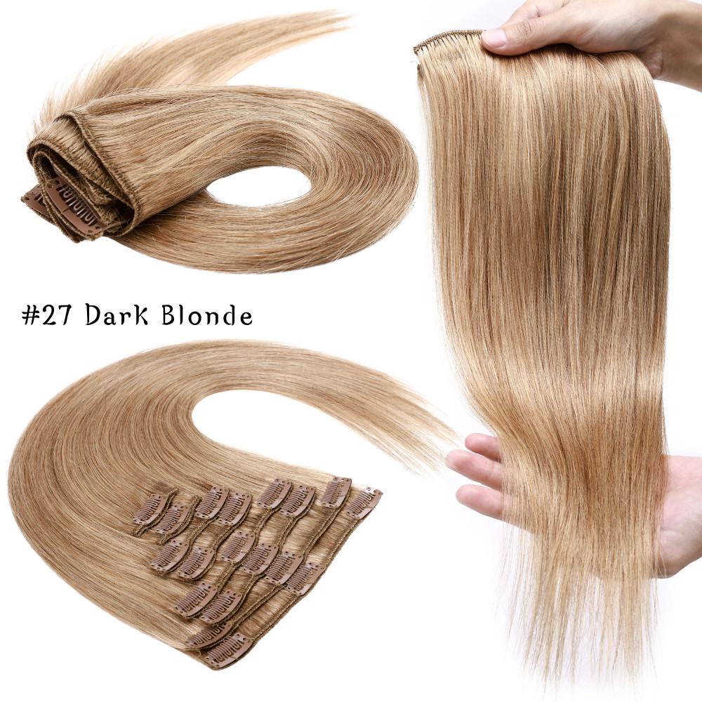 CLEARANCE Clip In 100% Human Hair Extensions 8 Pieces Real Remy Hair FULL HEAD