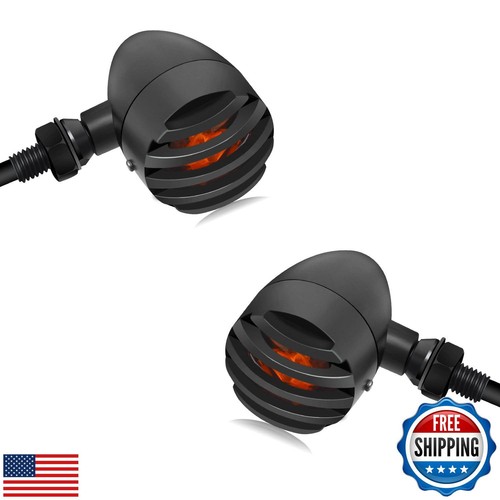 NTHREEAUTO Motorcycle Blinkers, Waterproof Aluminum Bullet LED Turn Signals,