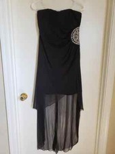 NWT Windsor High Low Black Rhinestone Dress 9