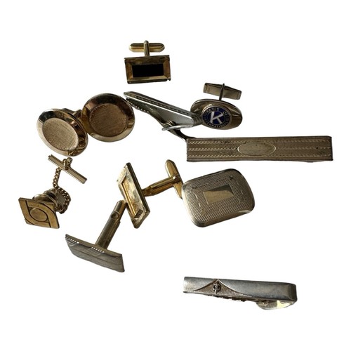 Vintage Men’s Cufflinks & Tie Clip Lot - Kiwanis Club, Gold-Tone,