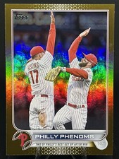PHILLY PHENOMS 2022 Topps Update GOLD FOIL #US112 ft. Bryce Harper Rhys Hoskins