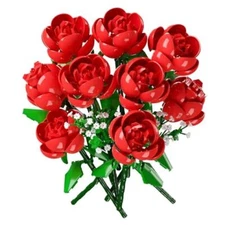 780PCSs Building Set,Artificial Flower Bouquet Kit for Red Rose
