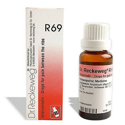 2 x Dr. Reckeweg R69 (Intercostalin) (22 ml) REMÈDE AYURVÉDIQUE PUR LIVRAISON GRATUITE - Photo 1 sur 1