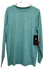NEW Spyder Mens Rash Guard Small Long Sleeve 30 SPF swim heathered Green adult