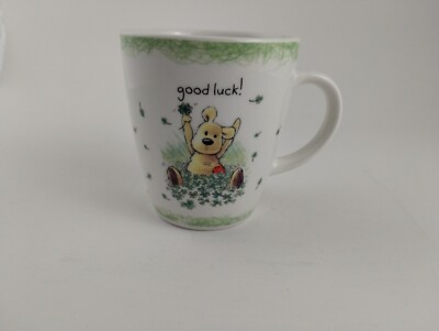 Gotta Getta Gund Mug Good Luck Bear Four Leaf Clover, Newton's Law, Vtg