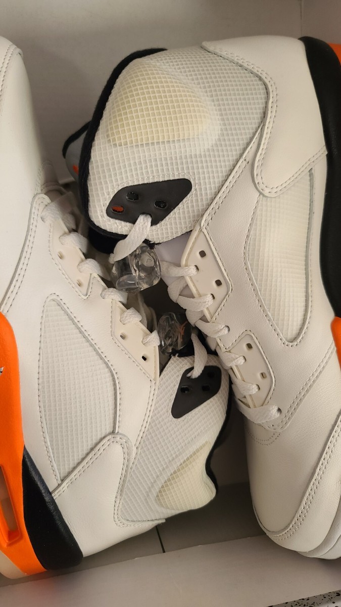 Air Jordan 5 ホワイト/オレンジ Size 9 - Air Jordan 5 Retro International Flight White Black
