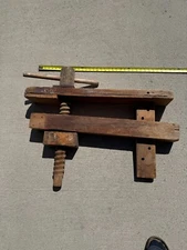 Antique Primitive Wood Workbench Vise - Woodworking - Industrial - Carpentry
