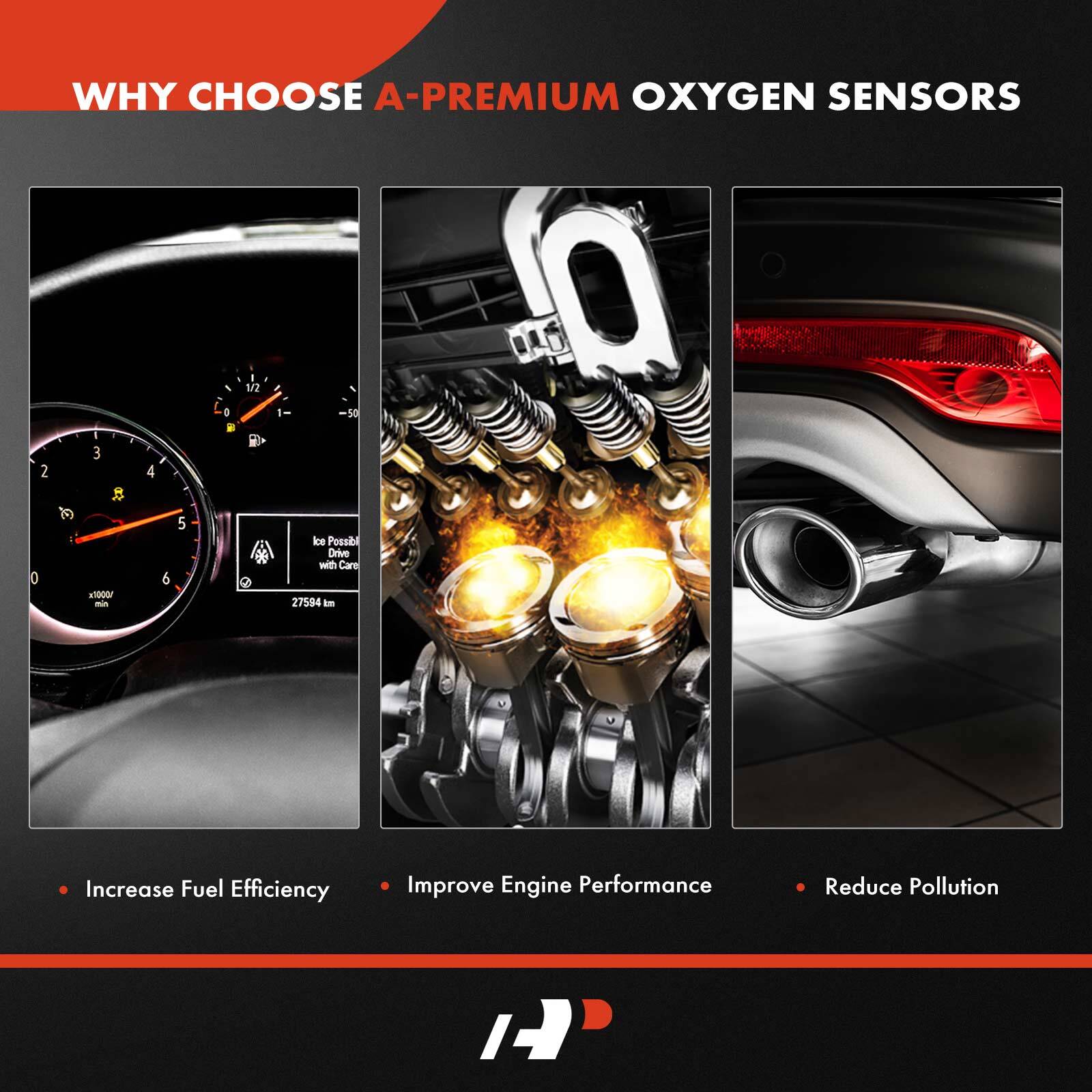 A-Premium 6x Upstream & Downstream & Center O2 Oxygen Sensor for Aston Martin