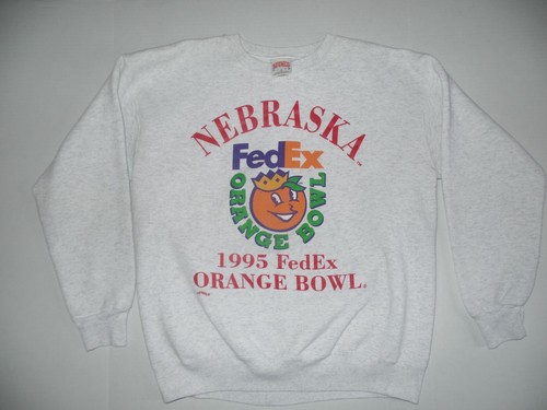 Nebraska Cornhuskers Sweatshirt Size XL 1995 FedEx Orange Bowl Vintage NCAA