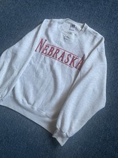 Vintage 90s Nebraska Huskers Spell Out Russell Athletic Crewneck Sweatshirt Sz L