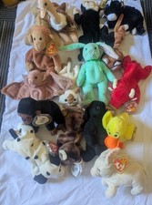Ty Beanie Babies Lot Of 16 With Tags. Minor Stains On A Few That Are Pictured