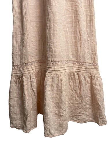 NWT Aerie Linen Blend Textured Low Back Maxi Dress Sz S Pink Beachy Prairie - 第 4/13 張圖片