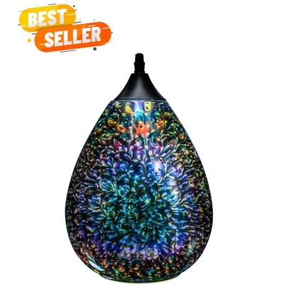 Stylish 3D Hammered Glass Pendant Light for Kitchen Island - 7.8-Inch Diameter