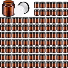 120 Pcs 4 oz Glass Jars with Lids Leakproof Round Airtight Empty Cosmetic Jar...