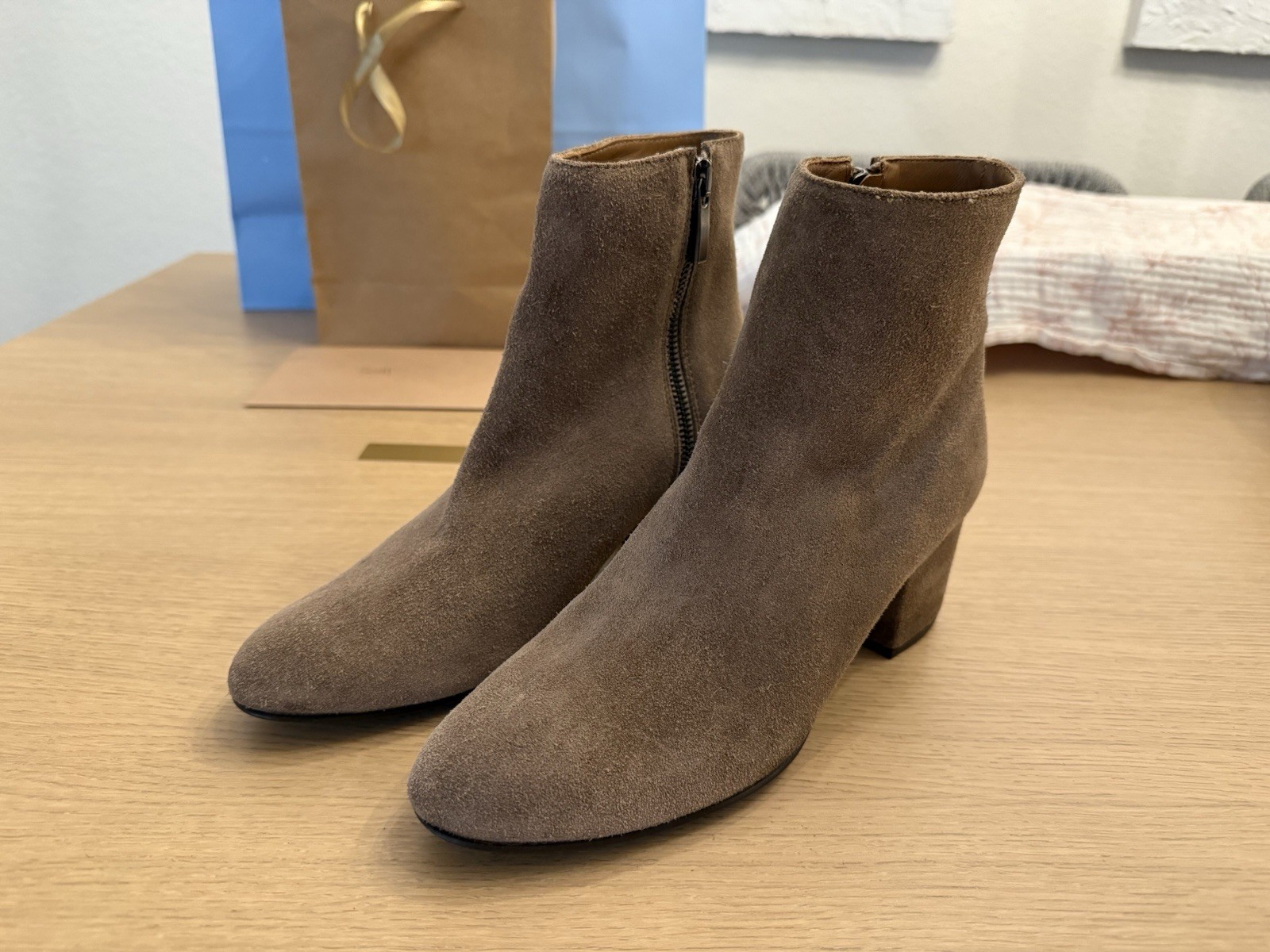 Thursday Boots Paloma Taupe Suede Boots Women's Size 7.5