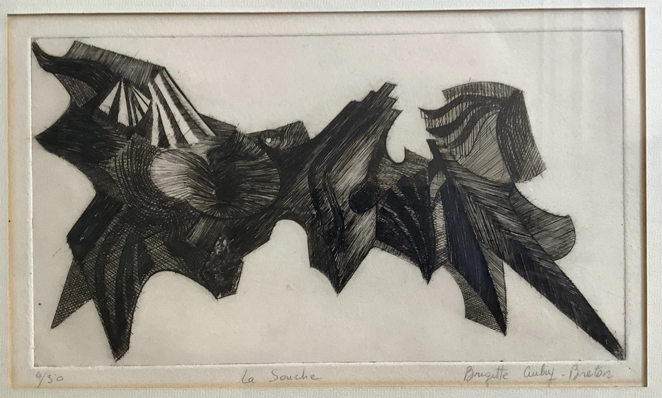Brigitte AUBRY-BRETON " LA SOUCHE " gravure signée numérotée 4/30 abstraction - Photo 4/4