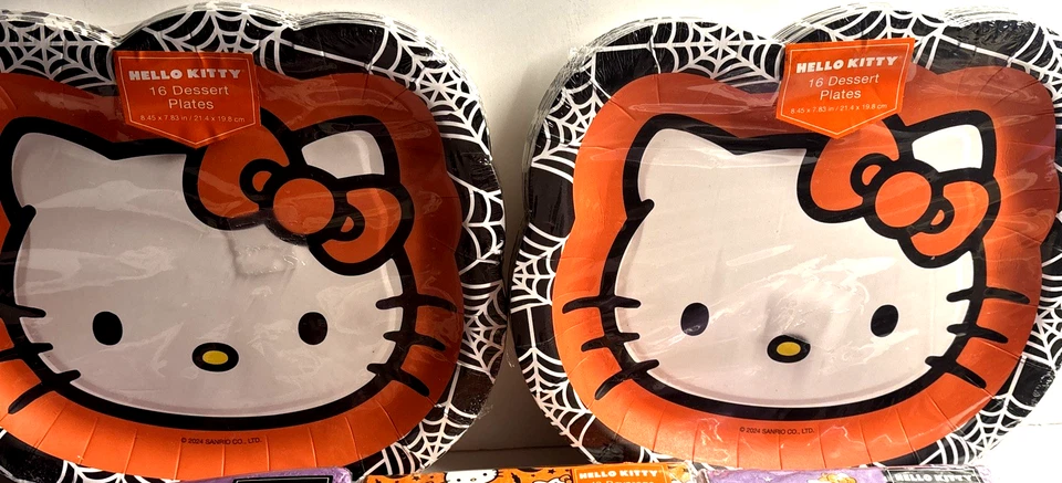 批量 7 件 Hello Kitty Sanrio 万圣节宾客毛巾/纳普金斯盘子 全新! — 第 4/4 张图片