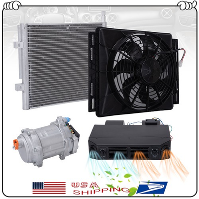 #ad Universal Underdash Electric Air Conditioning 12V Cool Heat A C Kit For Auto Car $404.75