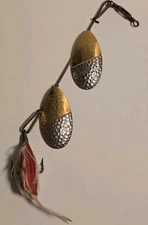 Early WTJ Lowe Buffalo Bait Double Blade Spinner Bait Size 10 Brass Box Swivel